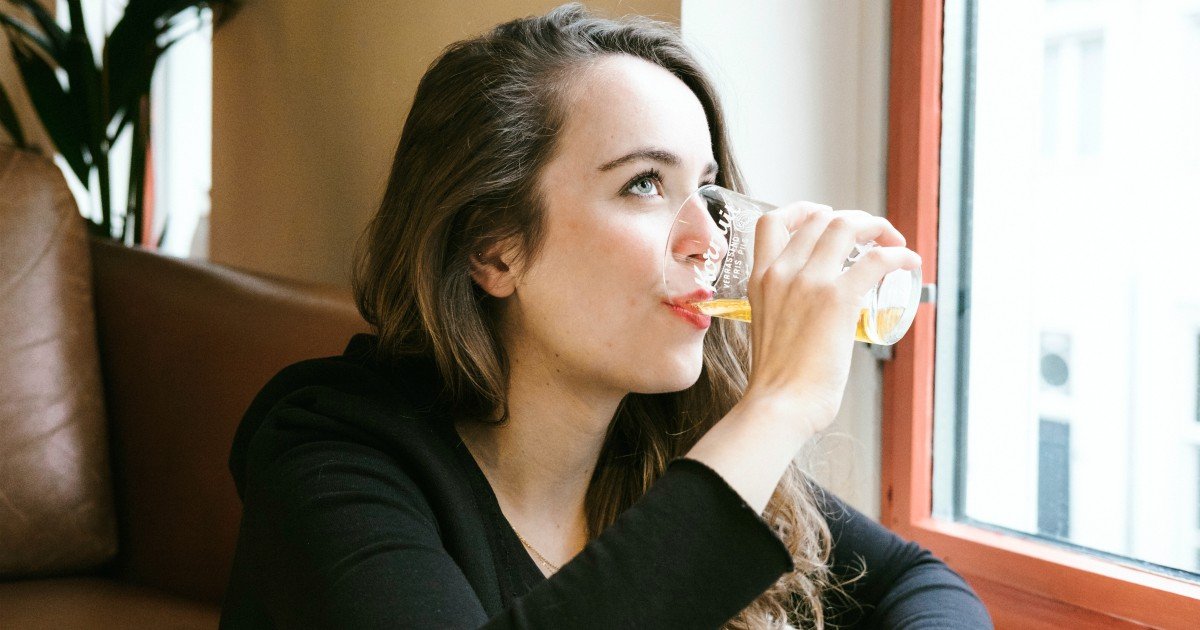 woman drinking alcohol