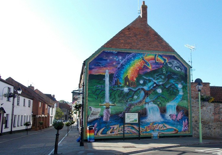 Glastonbury town art high street