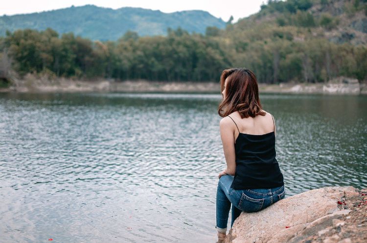 woman contemplating