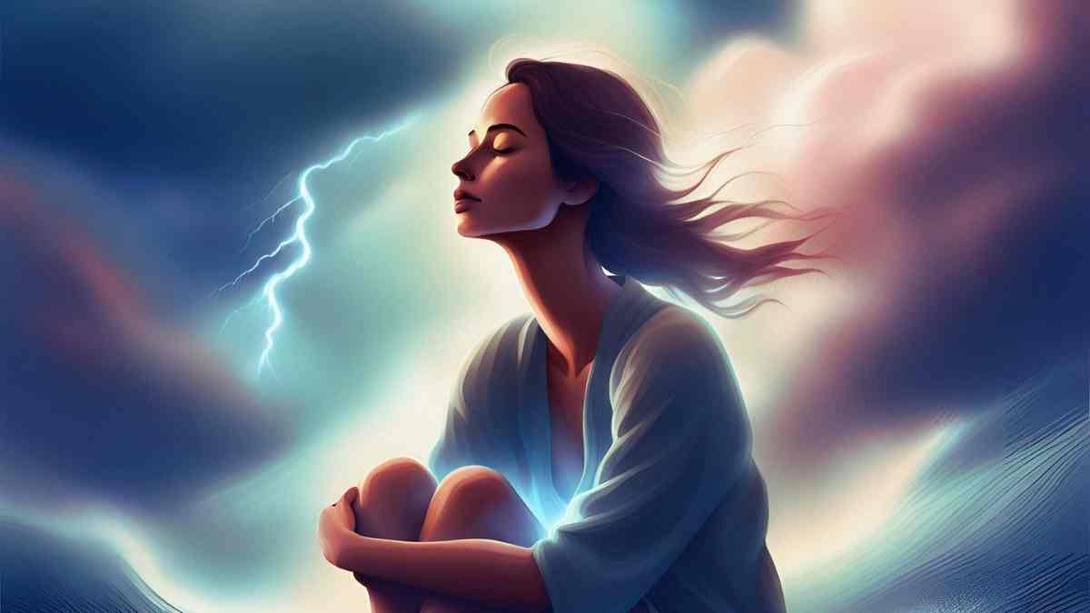 woman in storm
