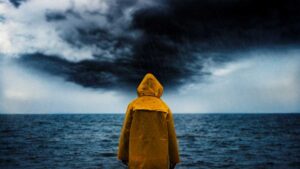 WOMAN IN STORM